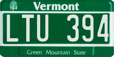VT license plate LTU394
