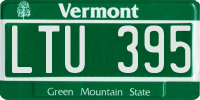 VT license plate LTU395