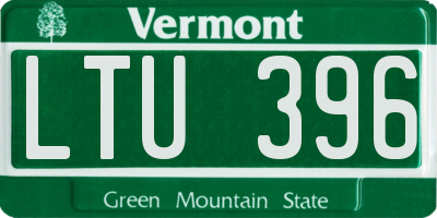 VT license plate LTU396