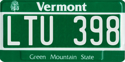 VT license plate LTU398