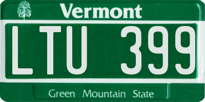 VT license plate LTU399