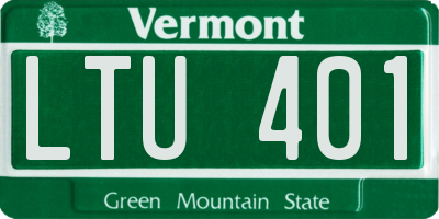 VT license plate LTU401