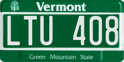 VT license plate LTU408