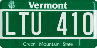 VT license plate LTU410
