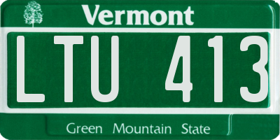 VT license plate LTU413