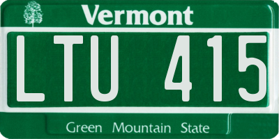 VT license plate LTU415