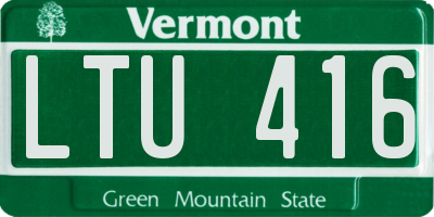 VT license plate LTU416