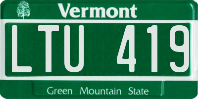 VT license plate LTU419