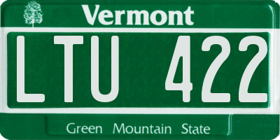 VT license plate LTU422