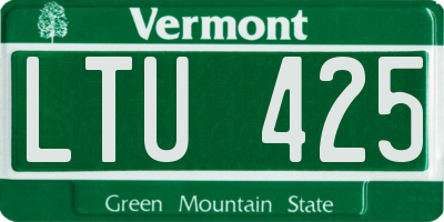 VT license plate LTU425
