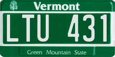 VT license plate LTU431