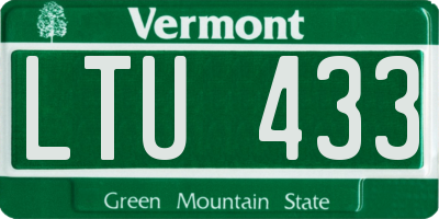 VT license plate LTU433