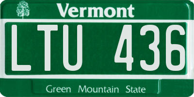 VT license plate LTU436