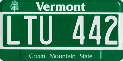 VT license plate LTU442