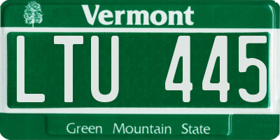 VT license plate LTU445