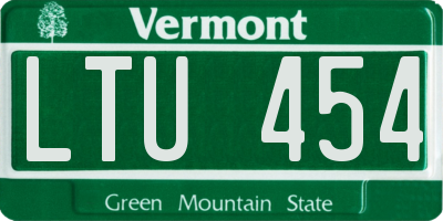 VT license plate LTU454