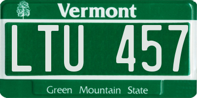 VT license plate LTU457