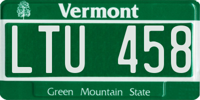 VT license plate LTU458