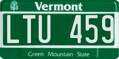 VT license plate LTU459