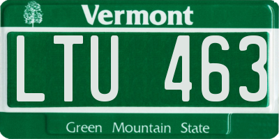 VT license plate LTU463