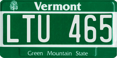 VT license plate LTU465