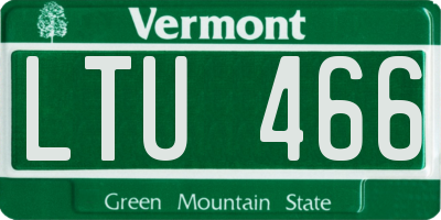 VT license plate LTU466