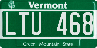VT license plate LTU468