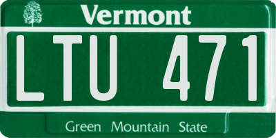 VT license plate LTU471