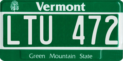 VT license plate LTU472
