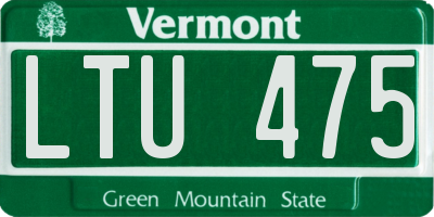 VT license plate LTU475