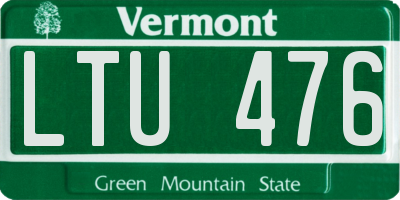VT license plate LTU476