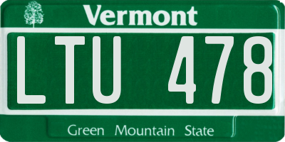 VT license plate LTU478