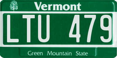 VT license plate LTU479