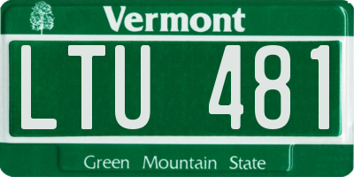 VT license plate LTU481