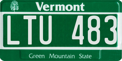VT license plate LTU483