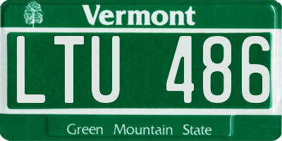 VT license plate LTU486