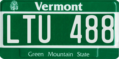 VT license plate LTU488