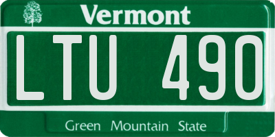 VT license plate LTU490