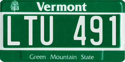 VT license plate LTU491