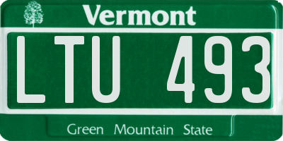 VT license plate LTU493
