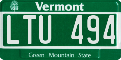 VT license plate LTU494