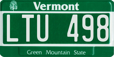 VT license plate LTU498