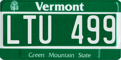 VT license plate LTU499
