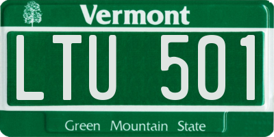 VT license plate LTU501