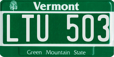 VT license plate LTU503