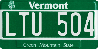 VT license plate LTU504