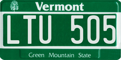 VT license plate LTU505