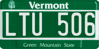 VT license plate LTU506