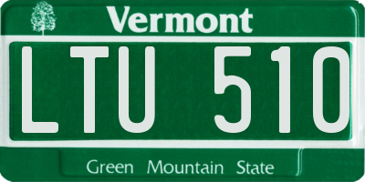 VT license plate LTU510
