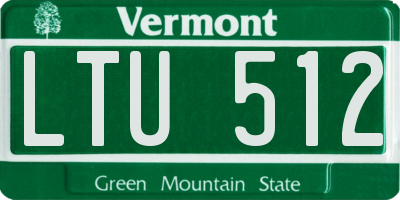 VT license plate LTU512